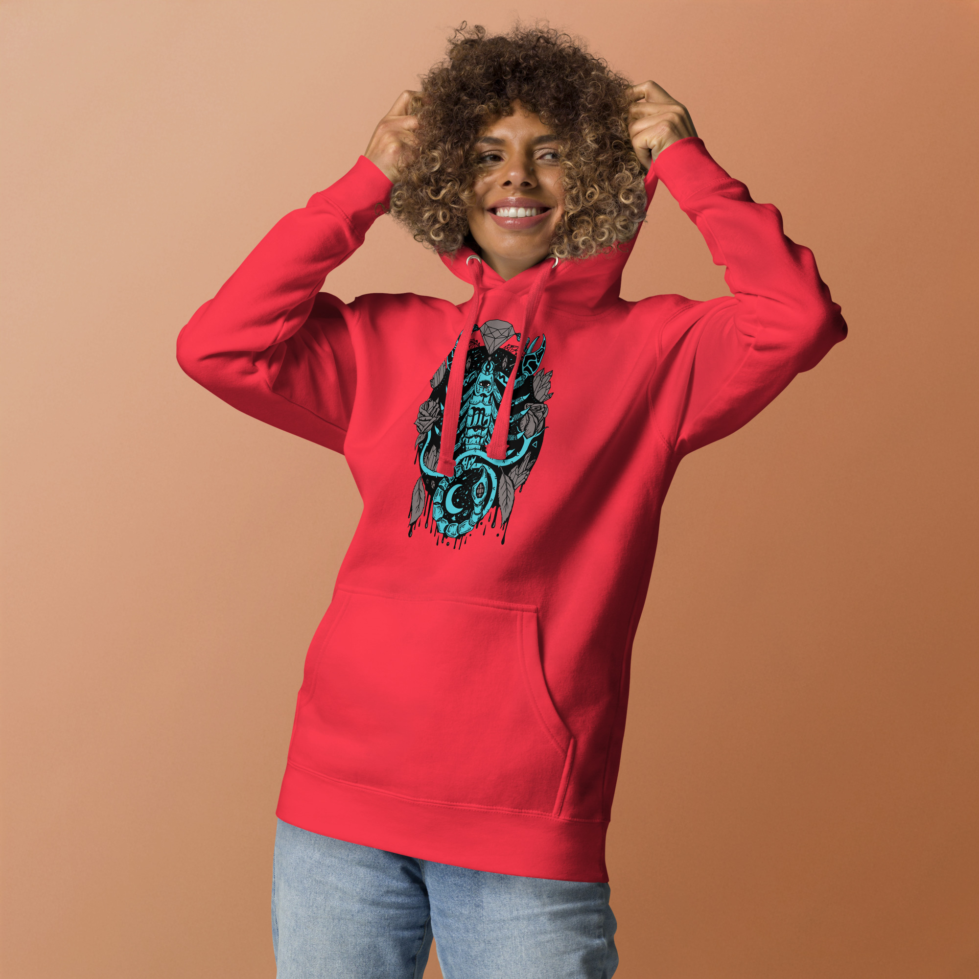 Blue and Grey Mystic Scorpio Zodiac - Scorpio Hoodie - Image 3
