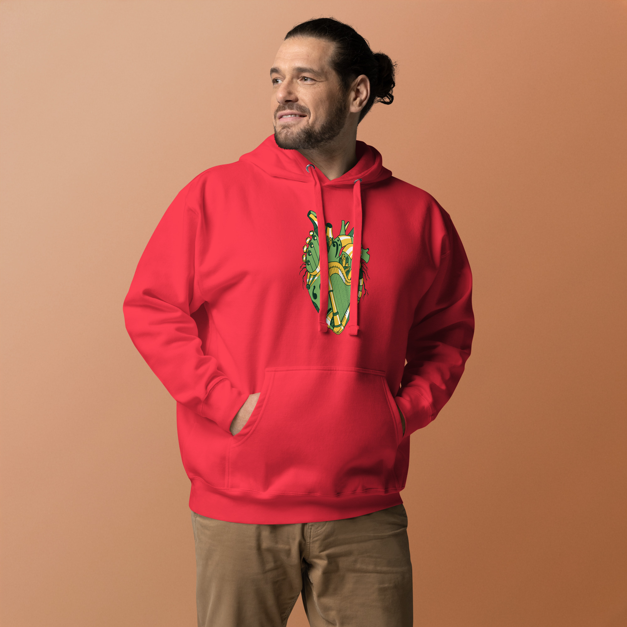 Forrest Green Musical Heart No. 2 - Human Heart Hoodie - Image 2