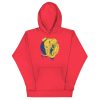 Royal elephant hoodie with a crowned elephant crown illustration drawing, shown in multiple colorways including bone, pink, and sky blue