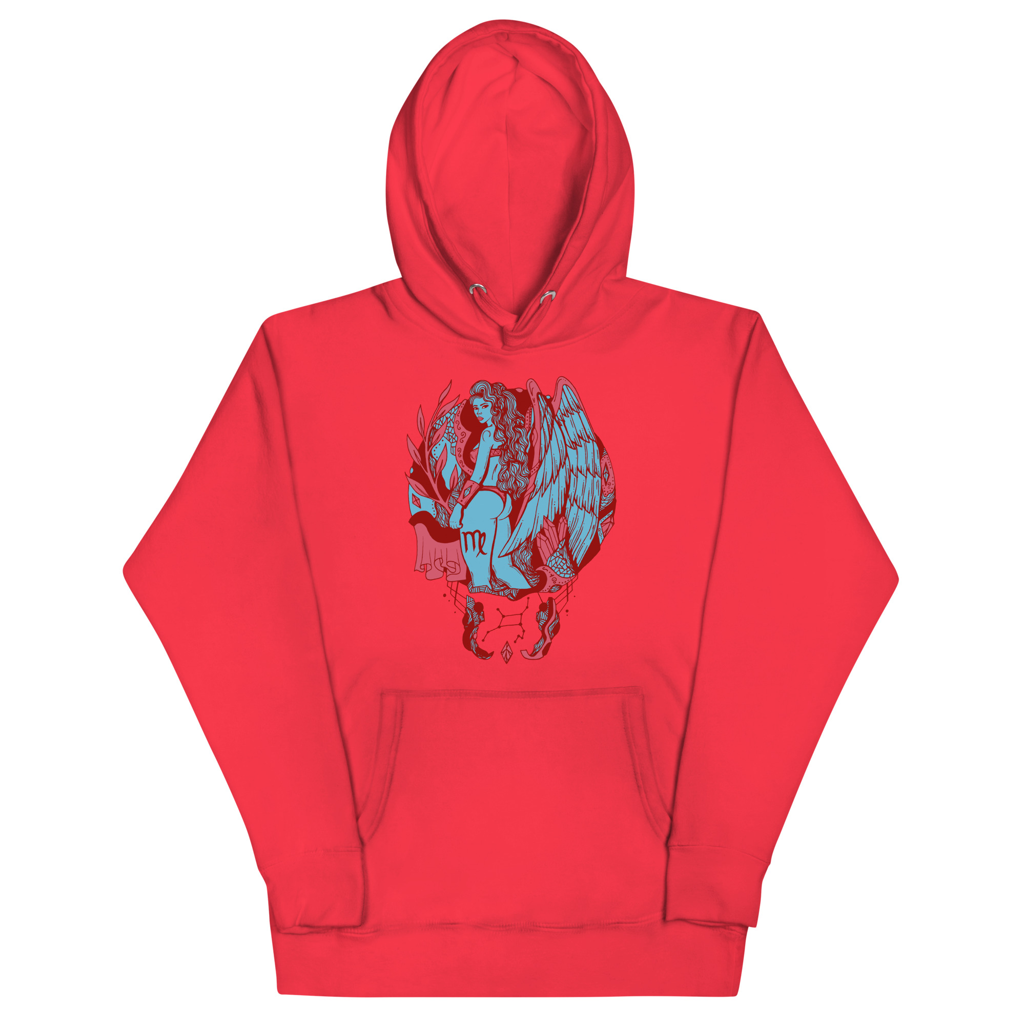 Pastel Blue Virgo Hoodie – Zodiac Art Streetwear Pullover - Image 5