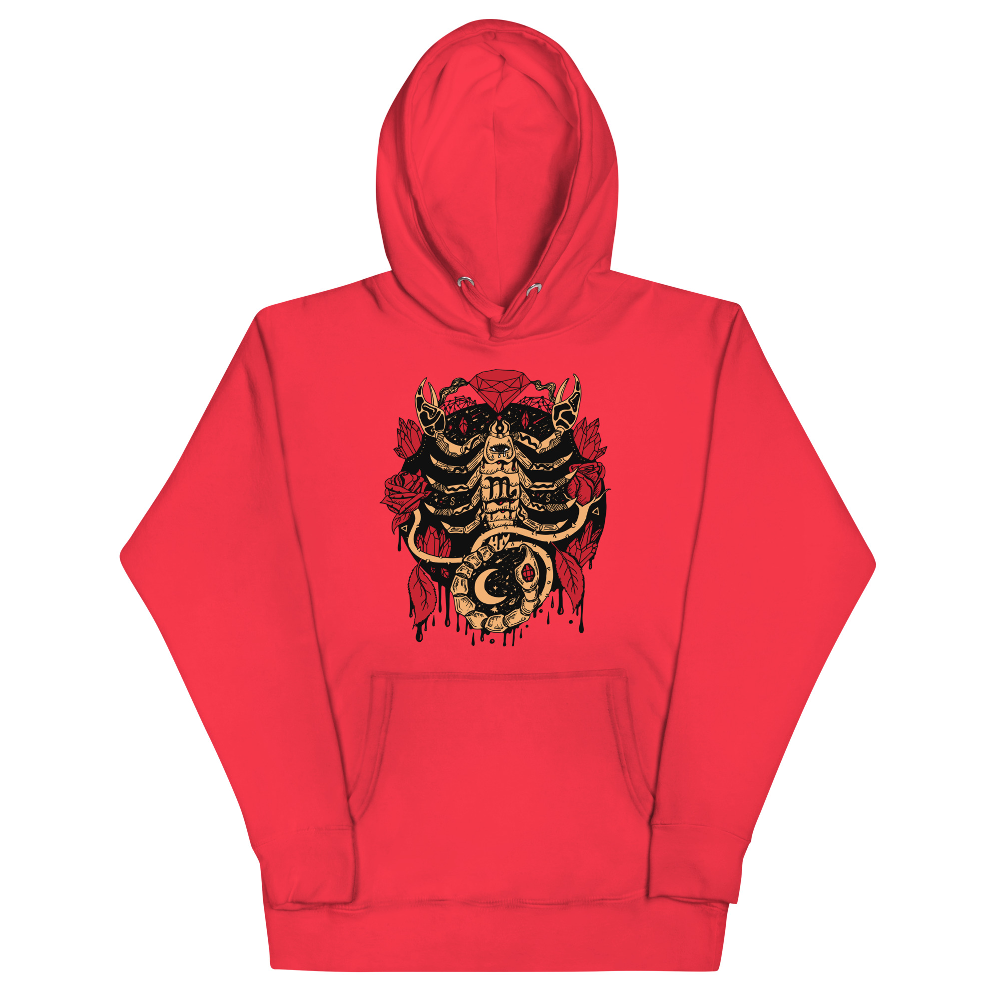Cream and Red Mystic Scorpio Zodiac - Scorpio Hoodie - Image 5