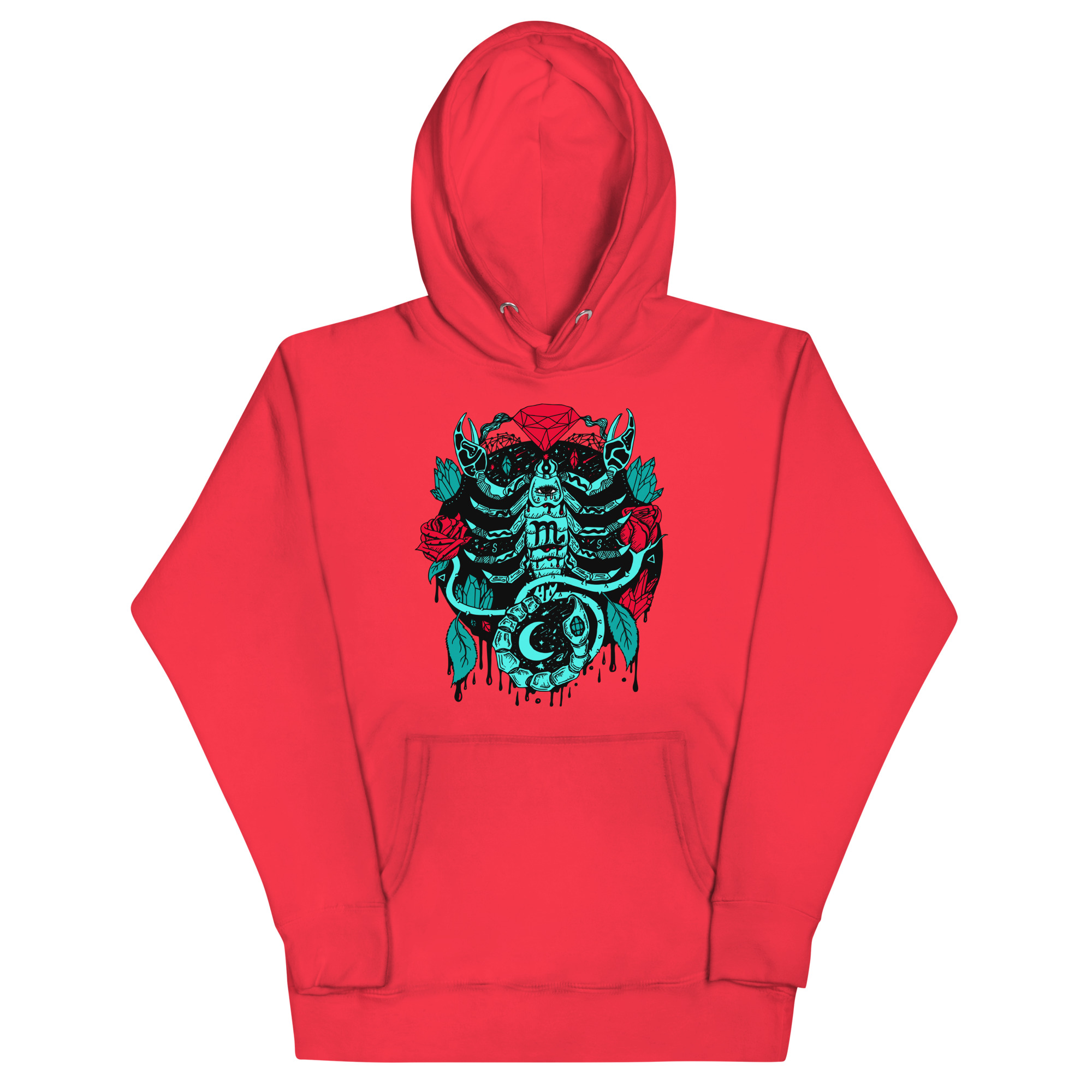 Turquoise Red Mystic Scorpio Zodiac - Scorpio Hoodie - Image 5