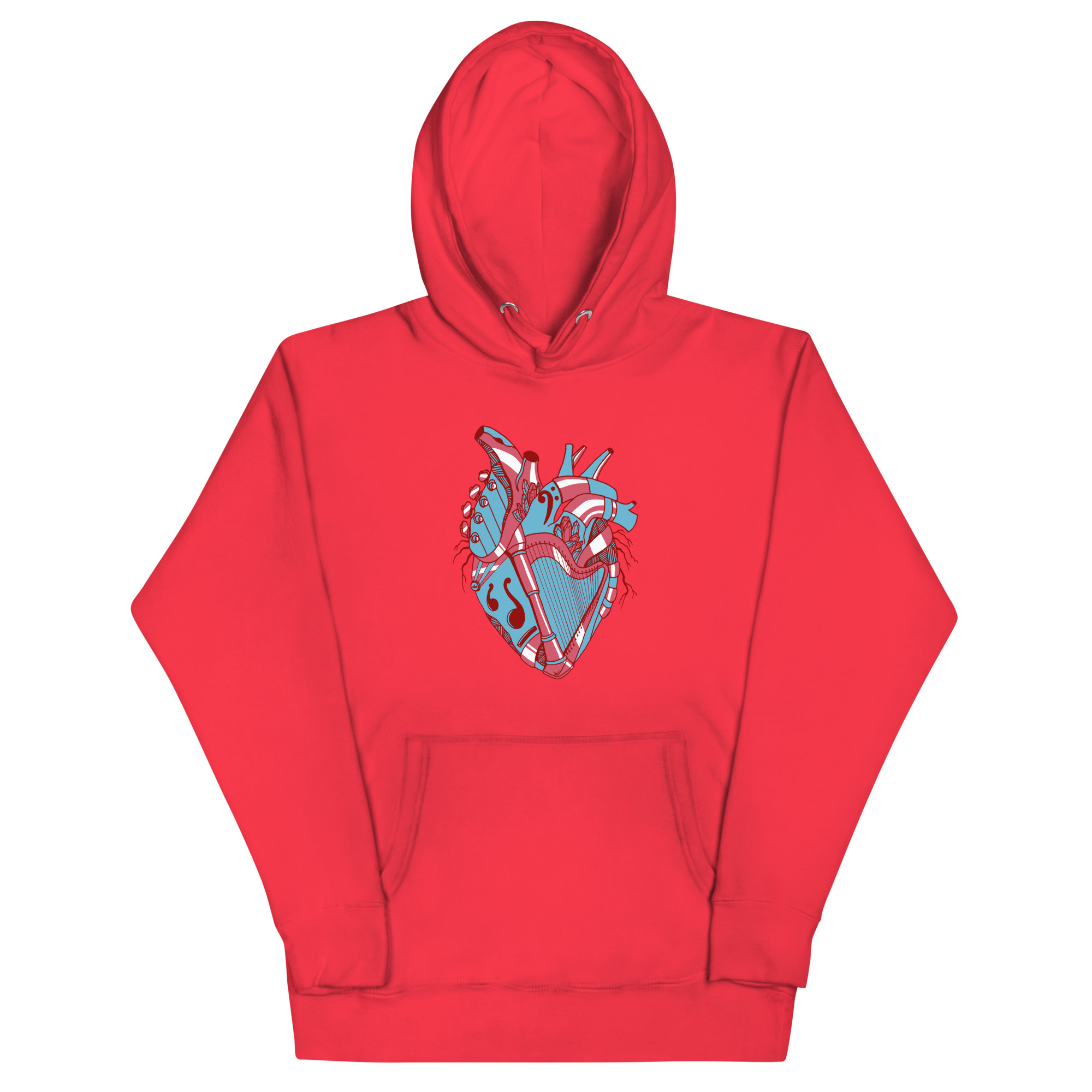 Pastel Blue Musical Heart No. 2 - Human Heart Hoodie - Image 5