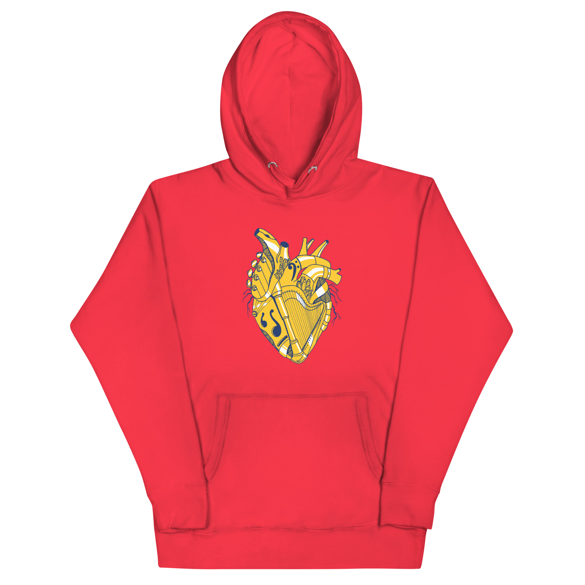 Navy Yellow Musical Heart No. 2 - Human Heart Hoodie - Image 5
