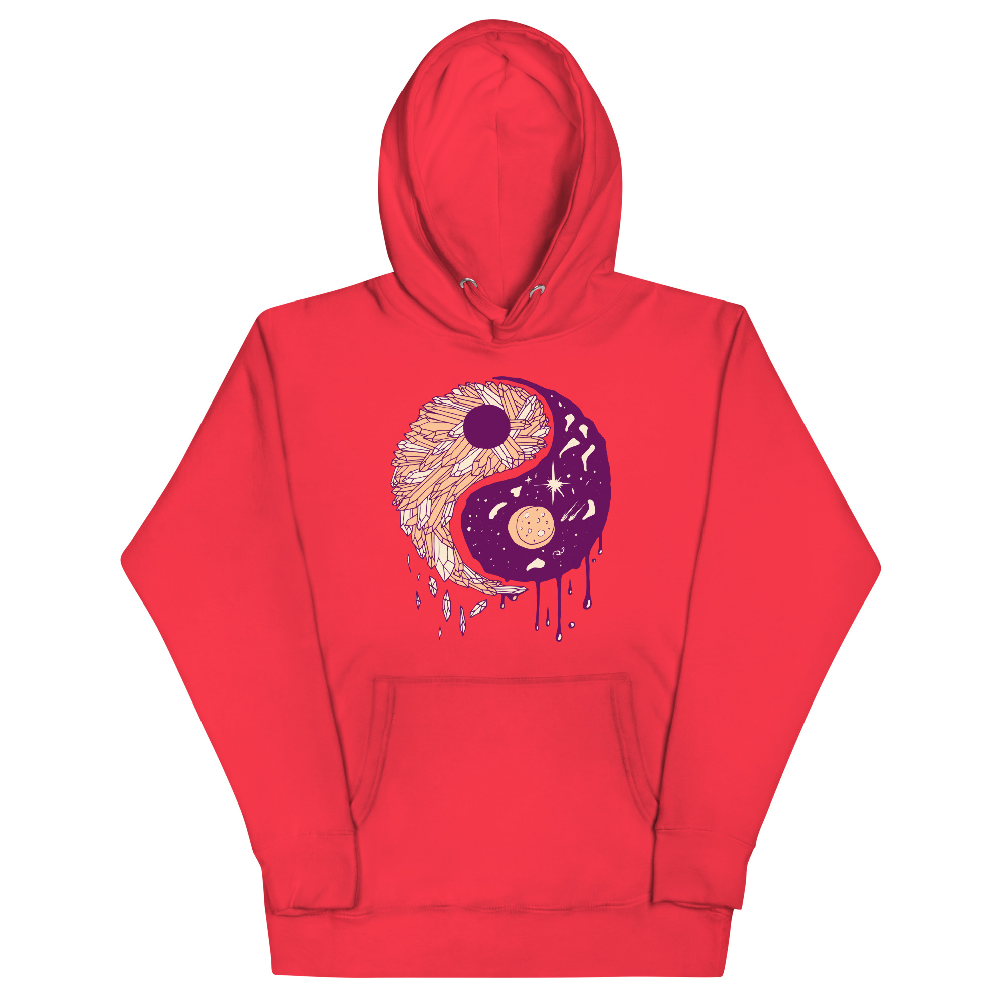 Peach Yin Yang Crystals and Night Sky - Yin Yang Hoodie - Image 5