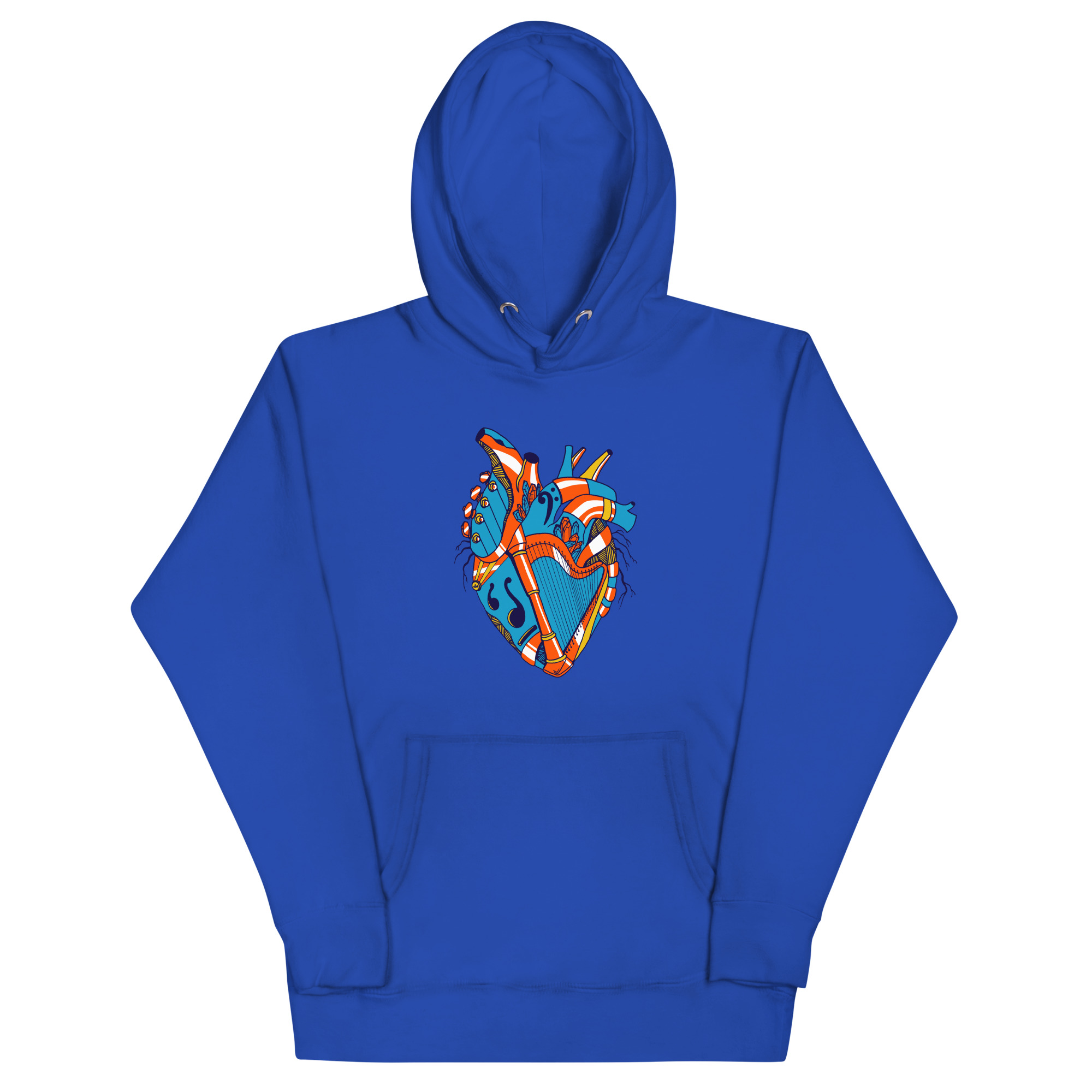 Orange and Blue Musical Heart No. 2 - Human Heart Hoodie - Image 6