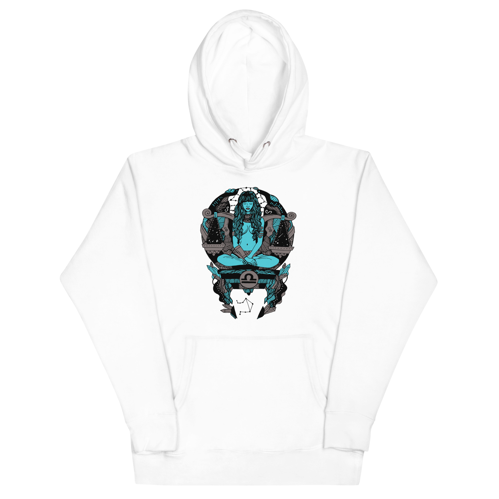 Blue and Grey Libra Beauty - Libra Hoodie - Image 7