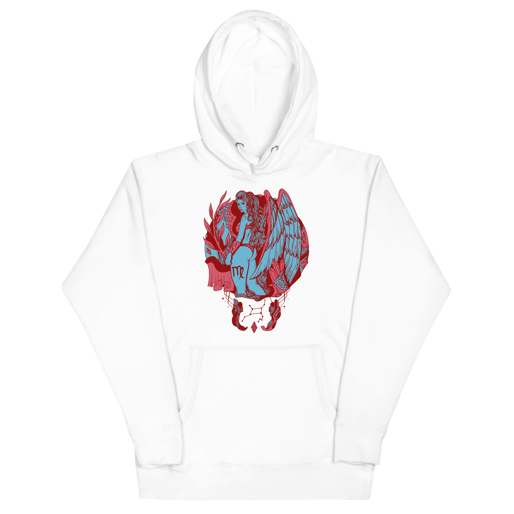 Pastel Blue Virgo Hoodie – Zodiac Art Streetwear Pullover - Image 7