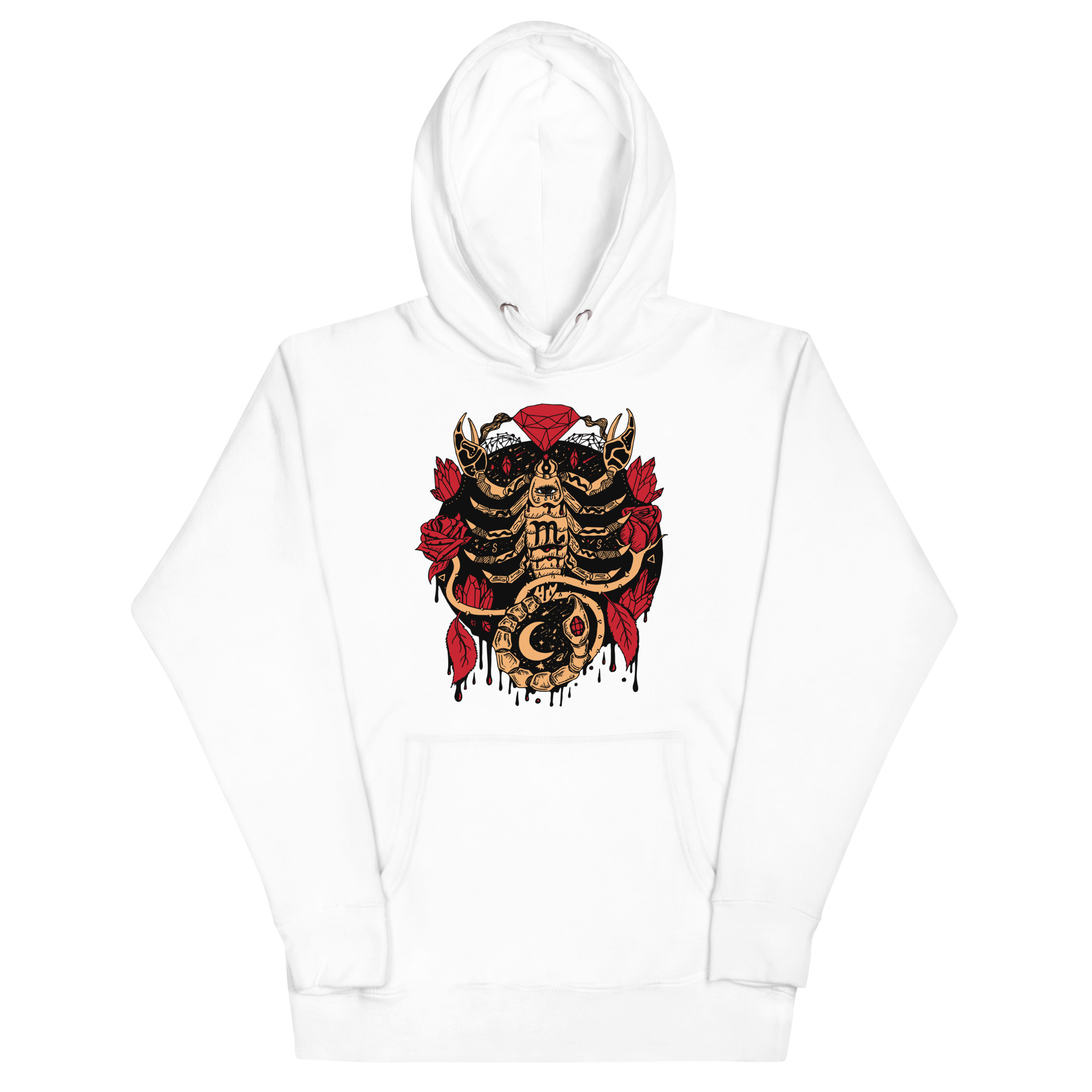 Cream and Red Mystic Scorpio Zodiac - Scorpio Hoodie - Image 7