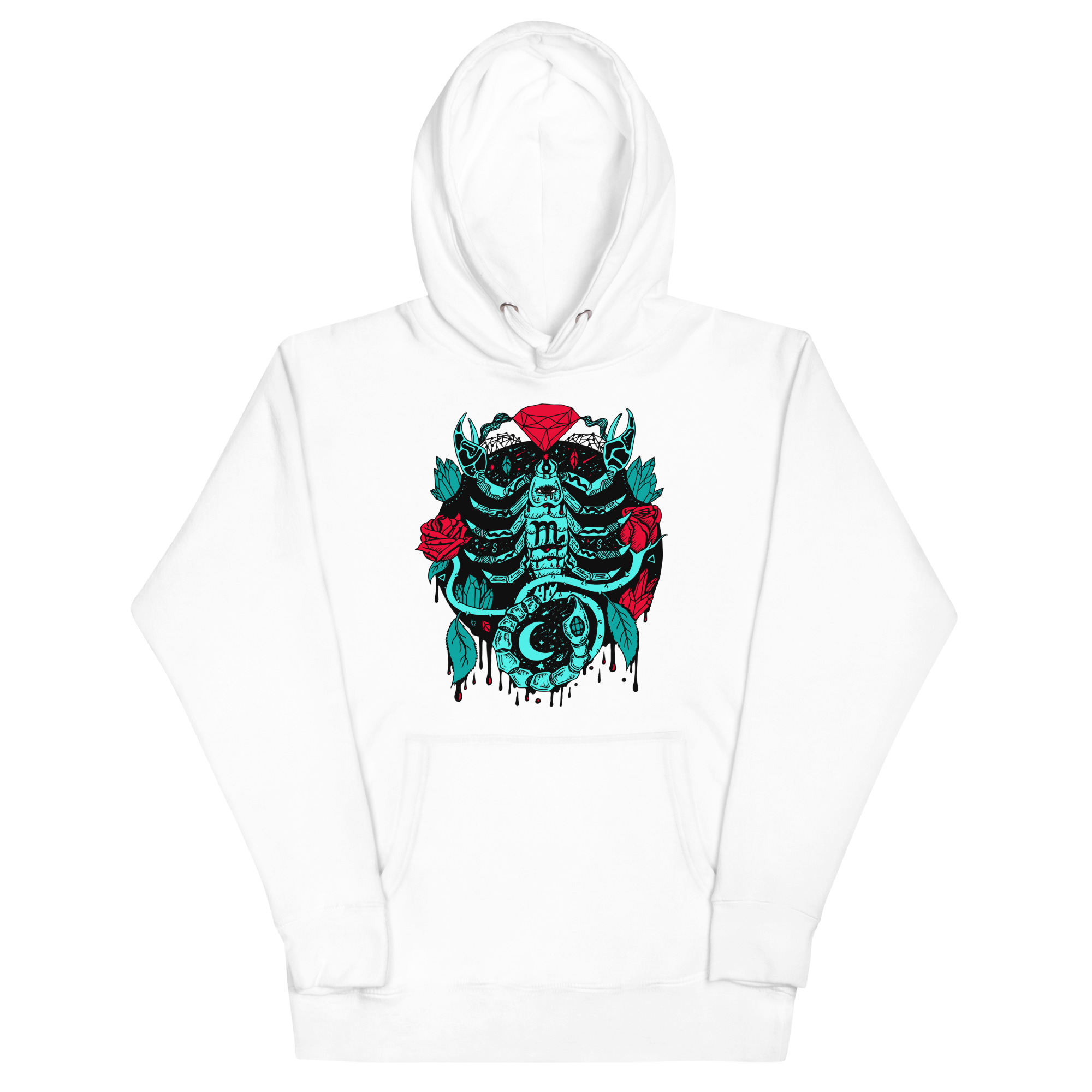 Turquoise Red Mystic Scorpio Zodiac - Scorpio Hoodie - Image 7