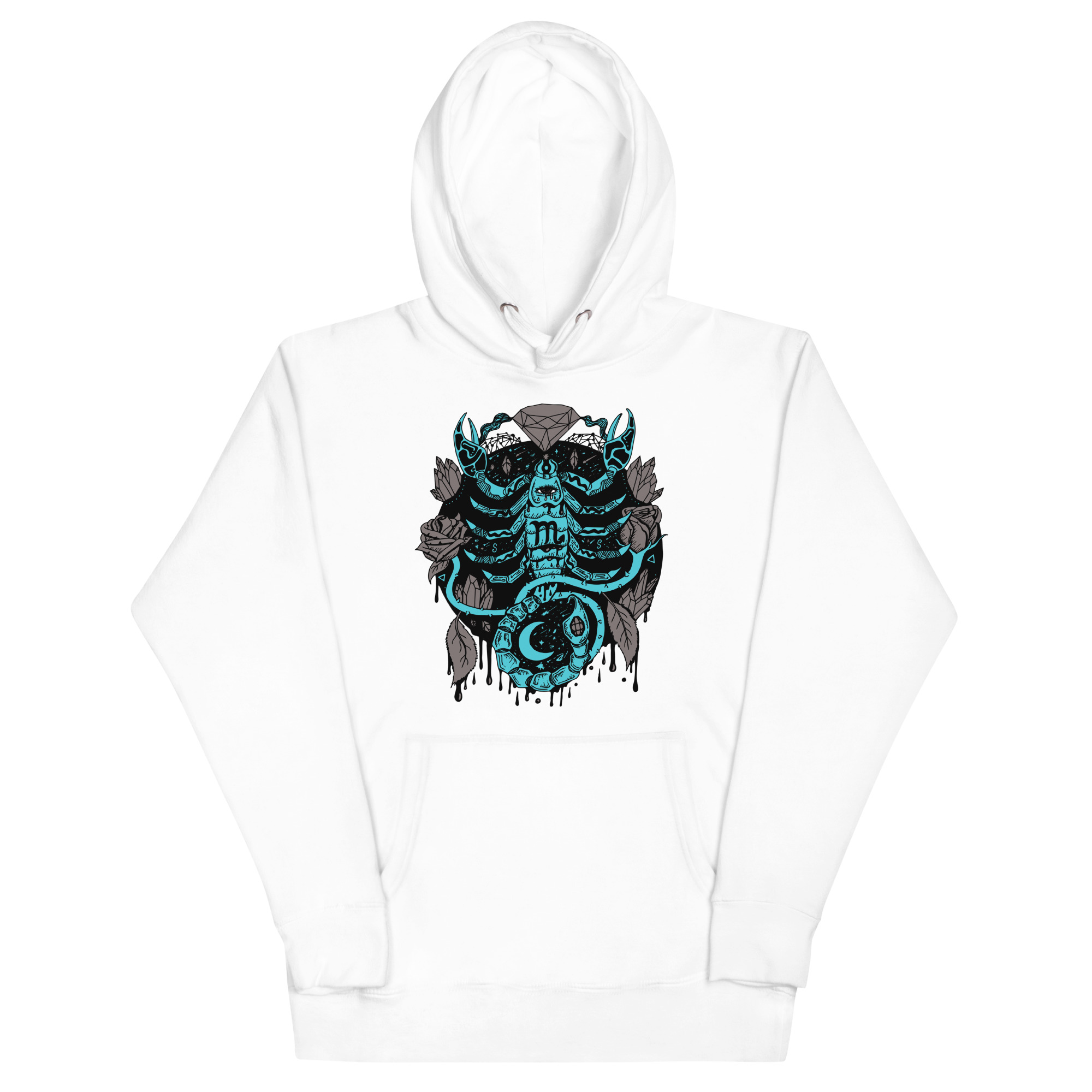 Blue and Grey Mystic Scorpio Zodiac - Scorpio Hoodie - Image 7