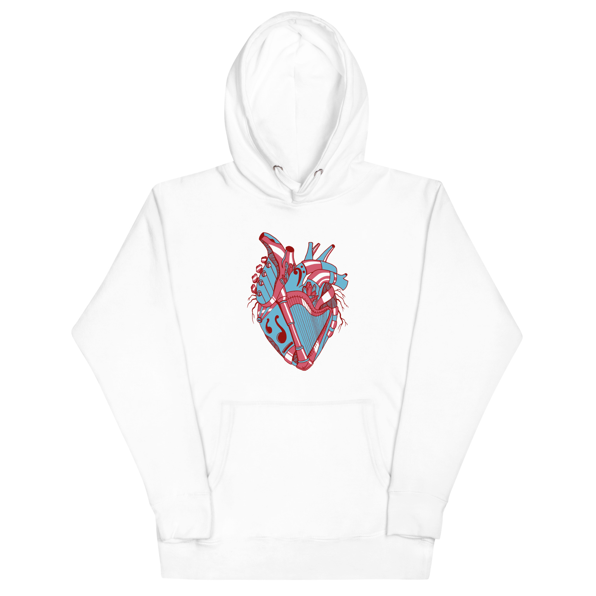 Pastel Blue Musical Heart No. 2 - Human Heart Hoodie - Image 7