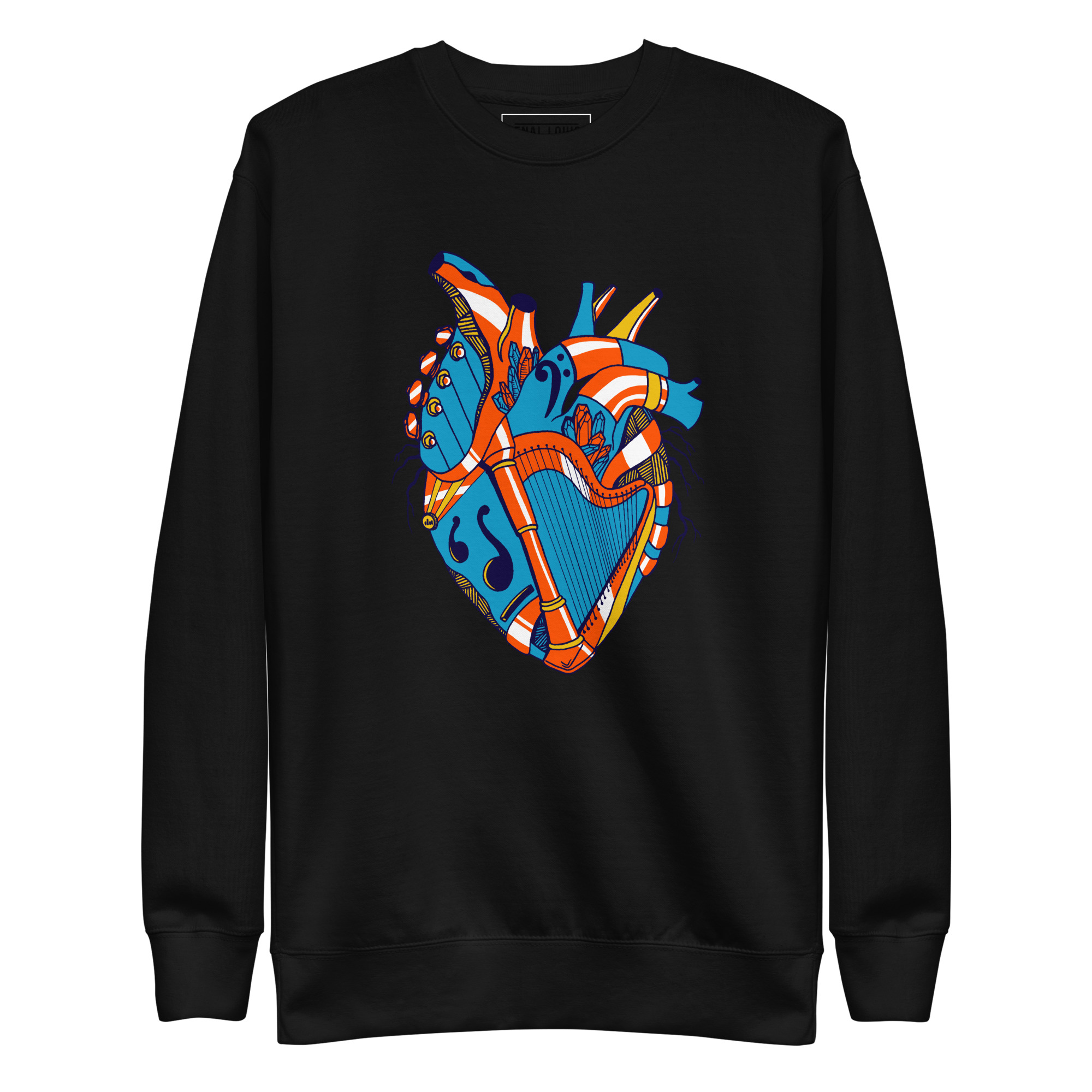 Orange and Blue Musical Heart No. 2 - Human Heart Sweatshirt