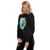 Elephant sweatshirt with original crowned elephant illustration by Kenal Louis, shown in black crewneck fleece