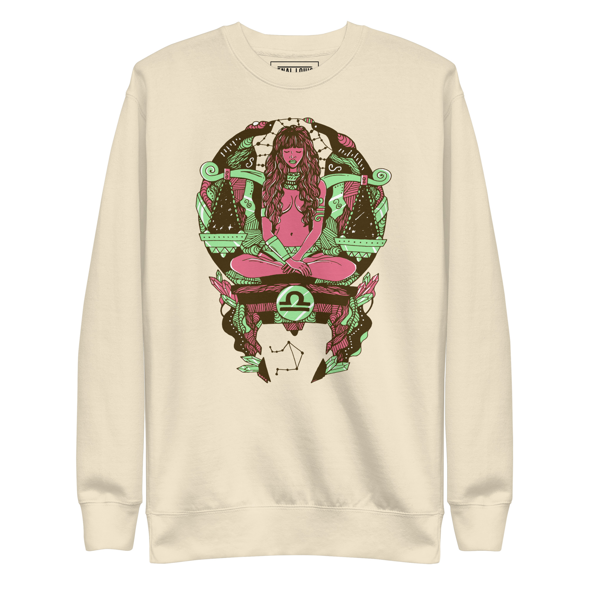 Pink and Green Libra Beauty - Libra Sweatshirt