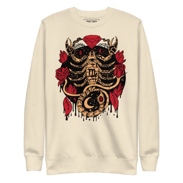 Cream and Red Mystic Scorpio Zodiac - Scorpio Sweatshirt
