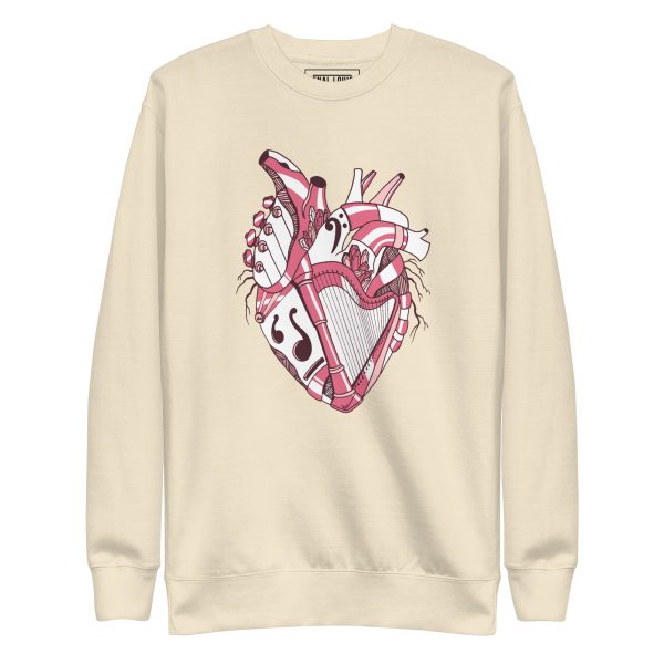 Pink and White Musical Heart No. 2 - Human Heart Sweatshirt