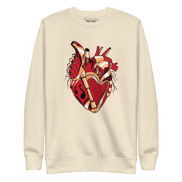 Cream and Red Musical Heart No. 2 - Human Heart Sweatshirt