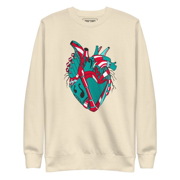 Turquoise Red Musical Heart No. 2 - Human Heart Sweatshirt