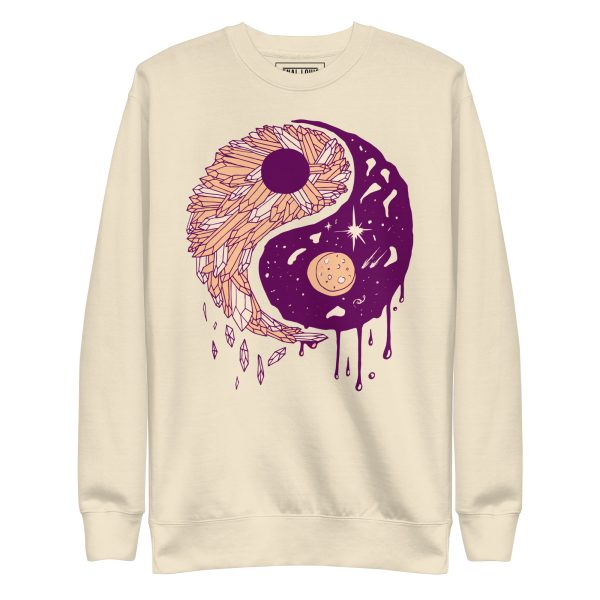Peach Yin Yang Crystals and Night Sky - Yin Yang Sweatshirt