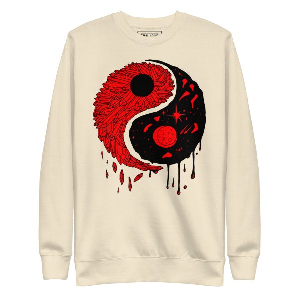 Red and Black Yin Yang Crystals and Night Sky - Yin Yang Sweatshirt