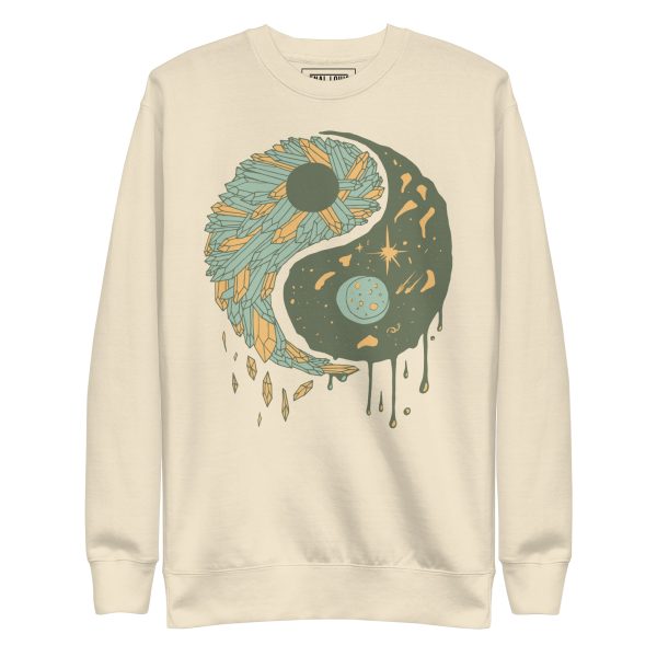 Sage Green Yin Yang Crystals and Night Sky - Yin Yang Sweatshirt