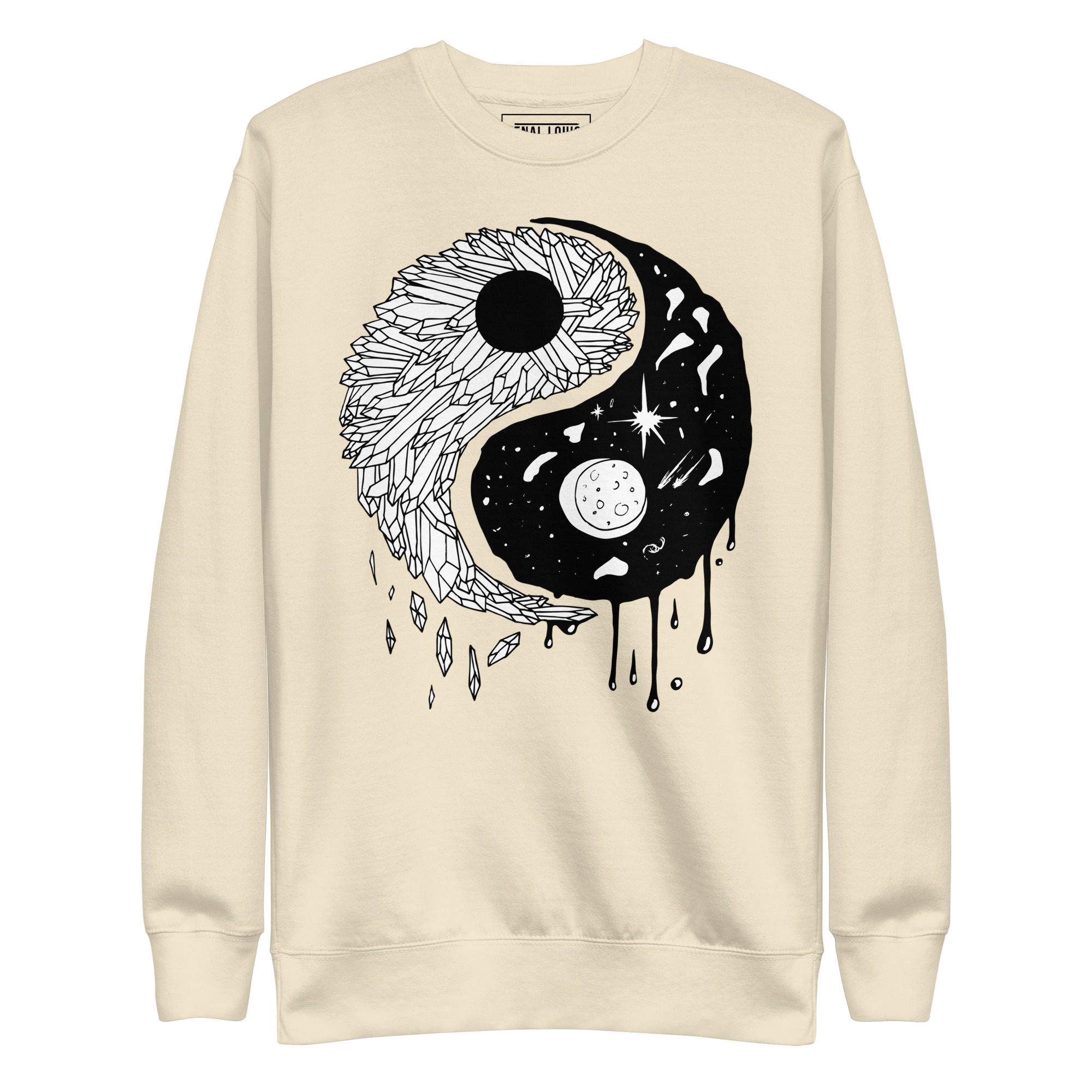 Yin Yang Crystals and Night Sky - Yin Yang Sweatshirt