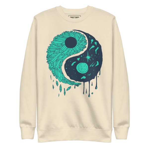 Costal Yin Yang Crystals and Night Sky - Yin Yang Sweatshirt
