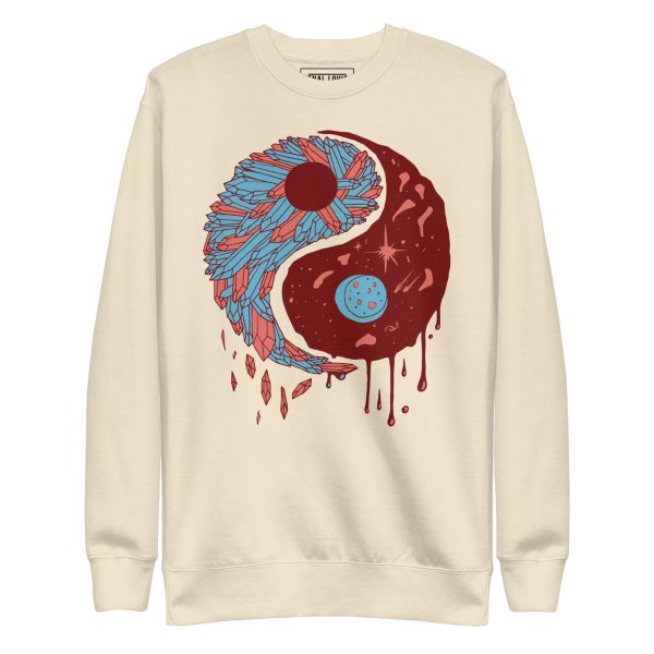 Pastel Blue Yin Yang Crystals and Night Sky - Yin Yang Sweatshirt
