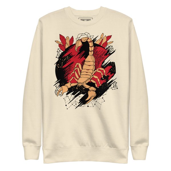 Cream and Red Cosmic Scorpion - Scorpion Sweatshirt