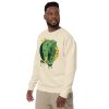 Elephant sweatshirt with a hand-drawn royal crown illustration by Kenal Louis, shown in bone and dusty rose crew neck styles