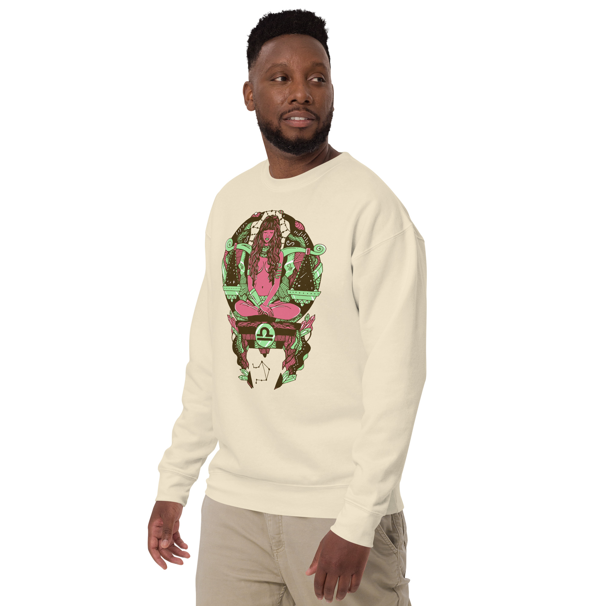Pink and Green Libra Beauty - Libra Sweatshirt - Image 5