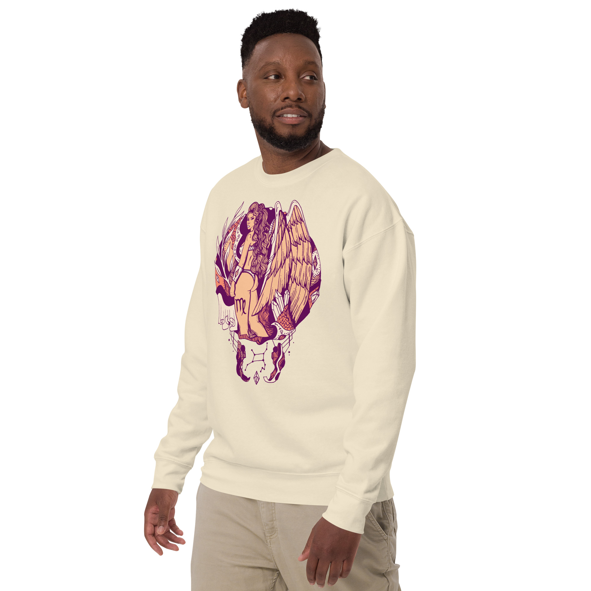 Peach Virgo Beauty Virgo Sweatshirt – Zodiac Fleece Top - Image 5