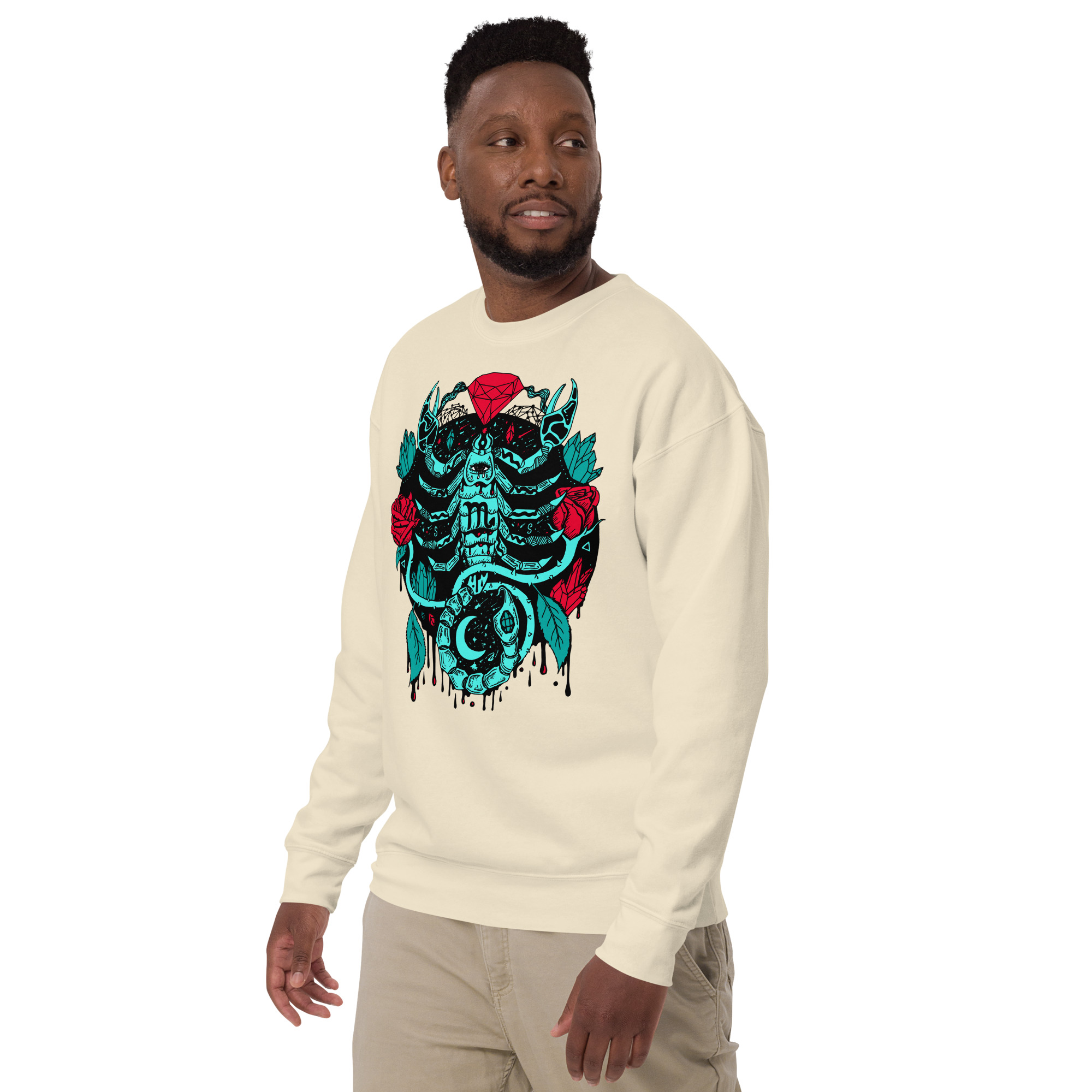 Turquoise Red Mystic Scorpio Zodiac - Scorpio Sweatshirt - Image 5