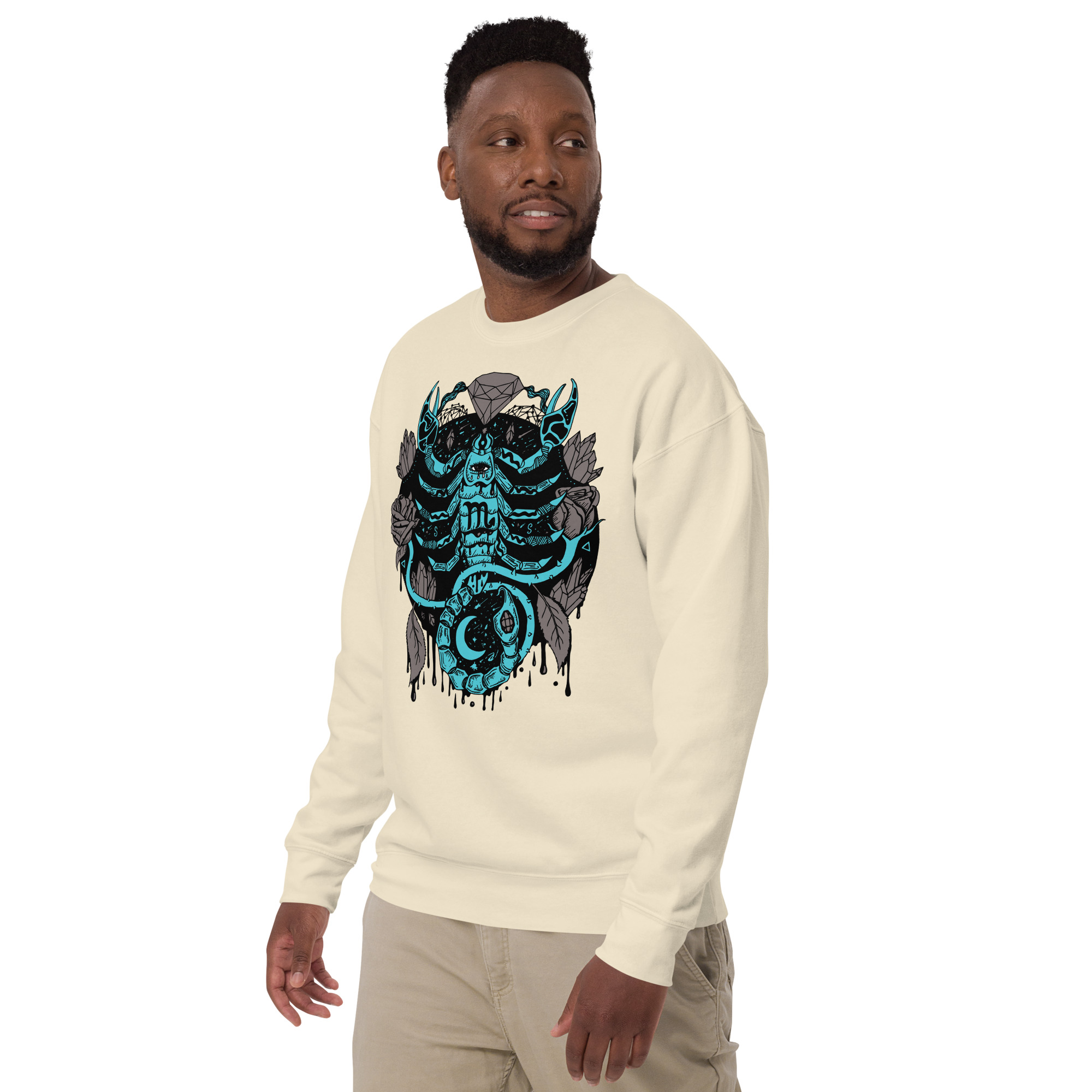 Blue and Grey Mystic Scorpio Zodiac - Scorpio Sweatshirt - Image 5