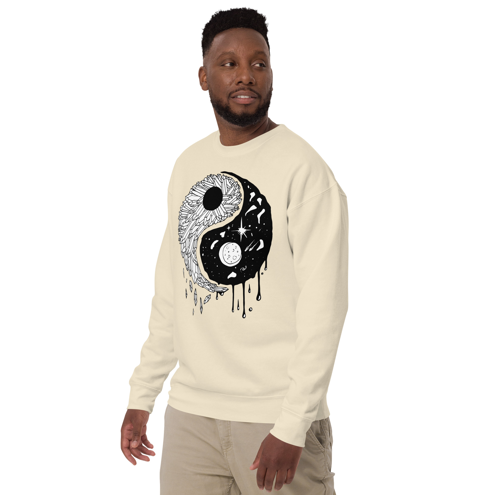 Yin Yang Crystals and Night Sky - Yin Yang Sweatshirt - Image 5