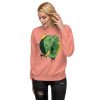 Elephant sweatshirt with a hand-drawn royal crown illustration by Kenal Louis, shown in bone and dusty rose crew neck styles