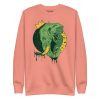 Elephant sweatshirt with a hand-drawn royal crown illustration by Kenal Louis, shown in bone and dusty rose crew neck styles