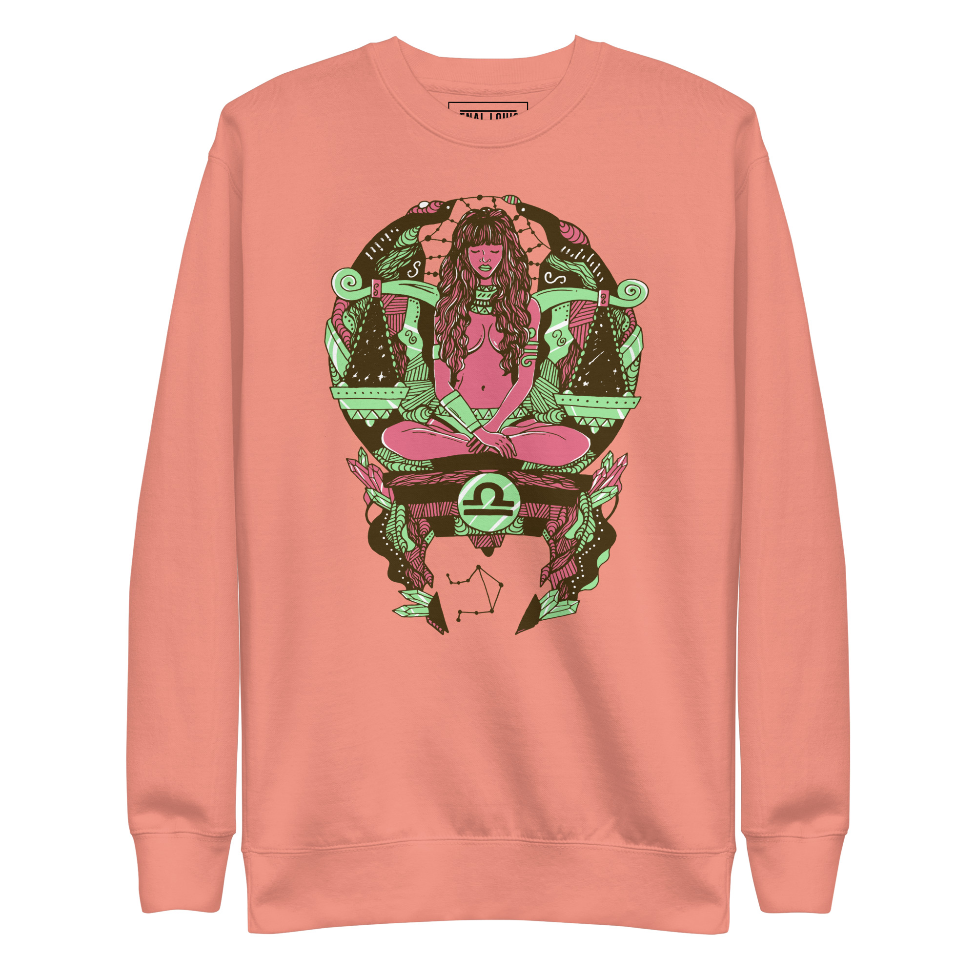Pink and Green Libra Beauty - Libra Sweatshirt - Image 7