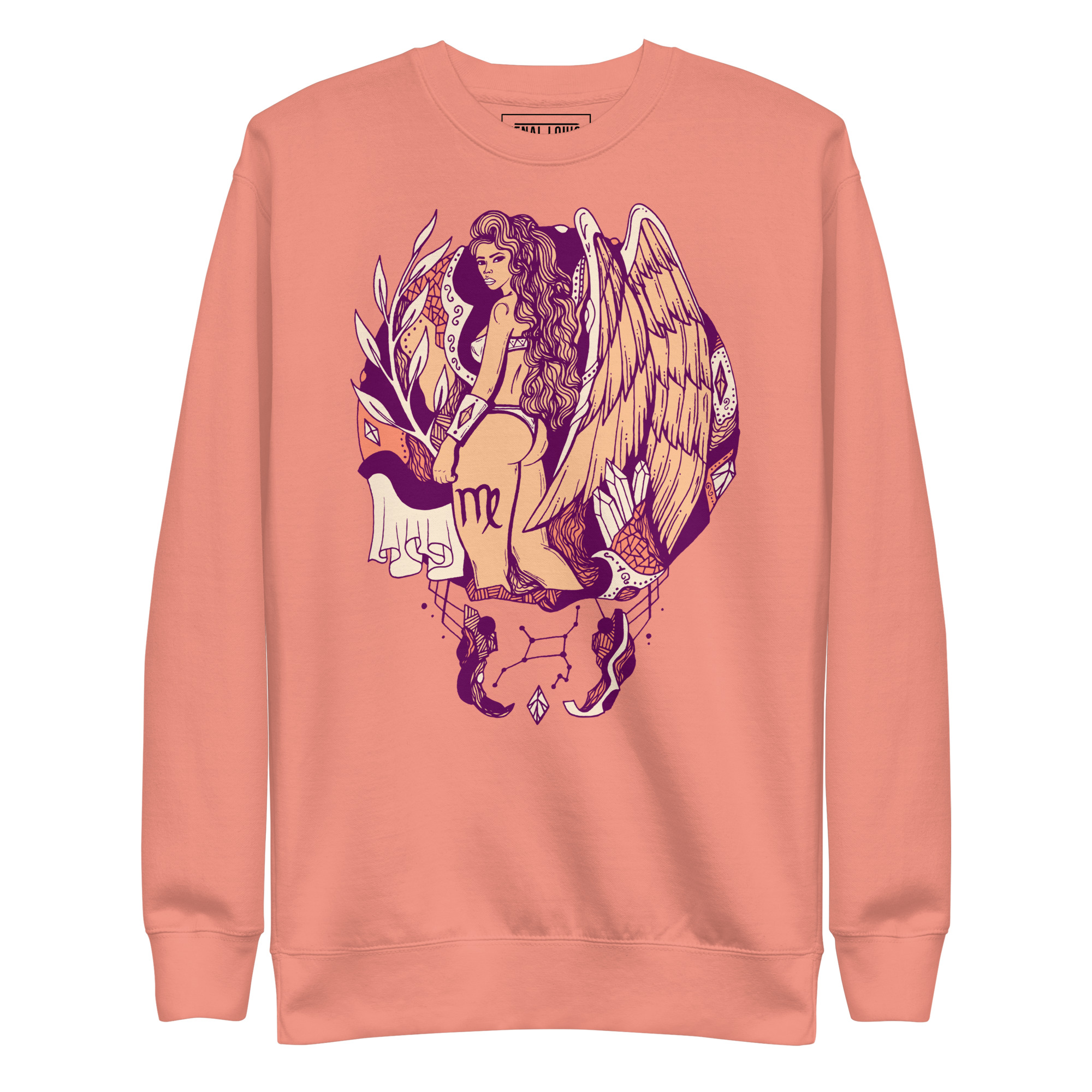 Peach Virgo Beauty Virgo Sweatshirt – Zodiac Fleece Top - Image 7