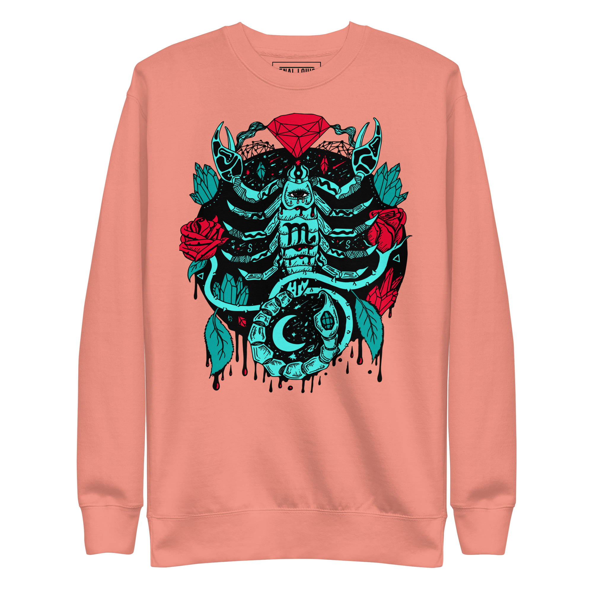 Turquoise Red Mystic Scorpio Zodiac - Scorpio Sweatshirt - Image 7