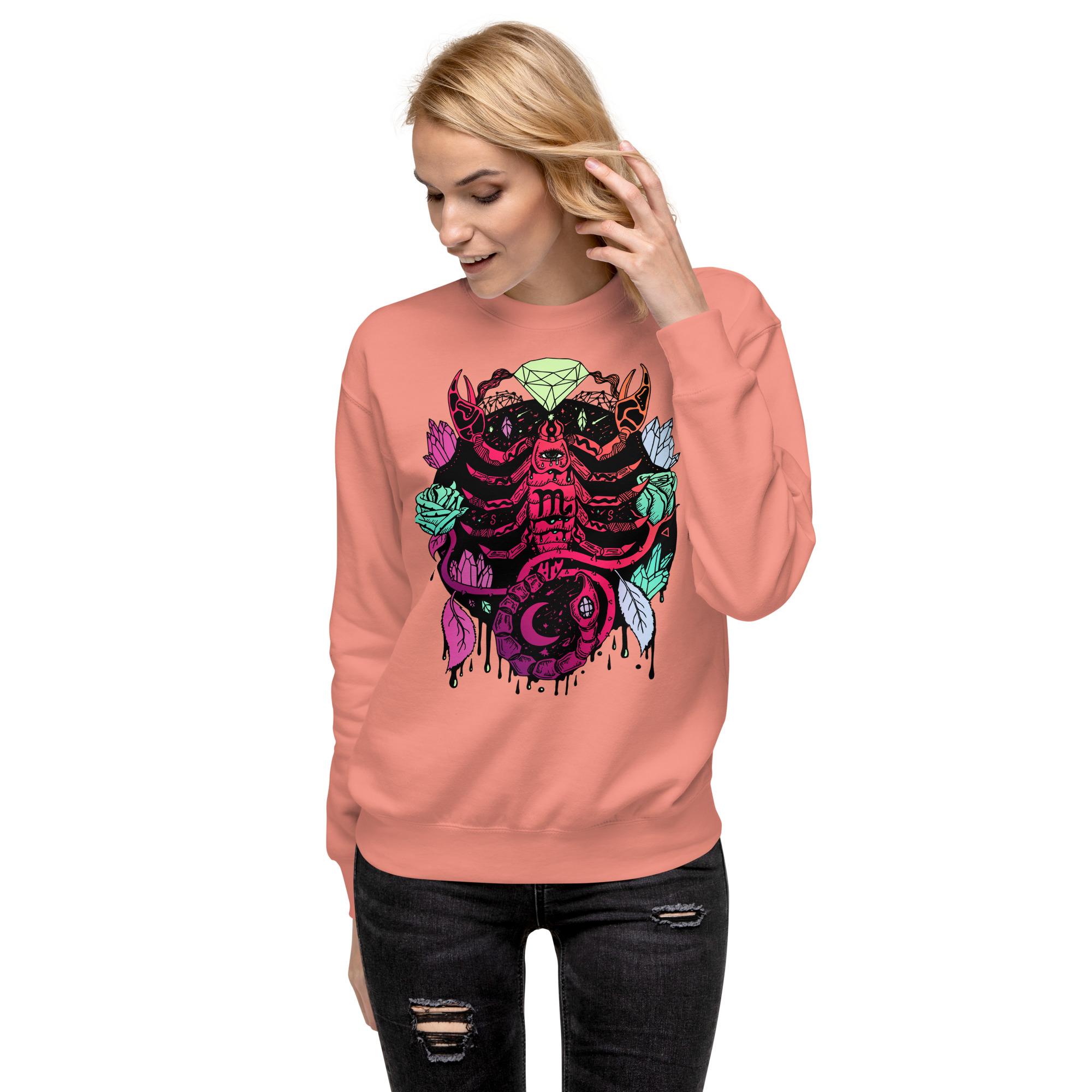 Blue Red Blend Mystic Scorpio Zodiac - Scorpio Sweatshirt - Image 4