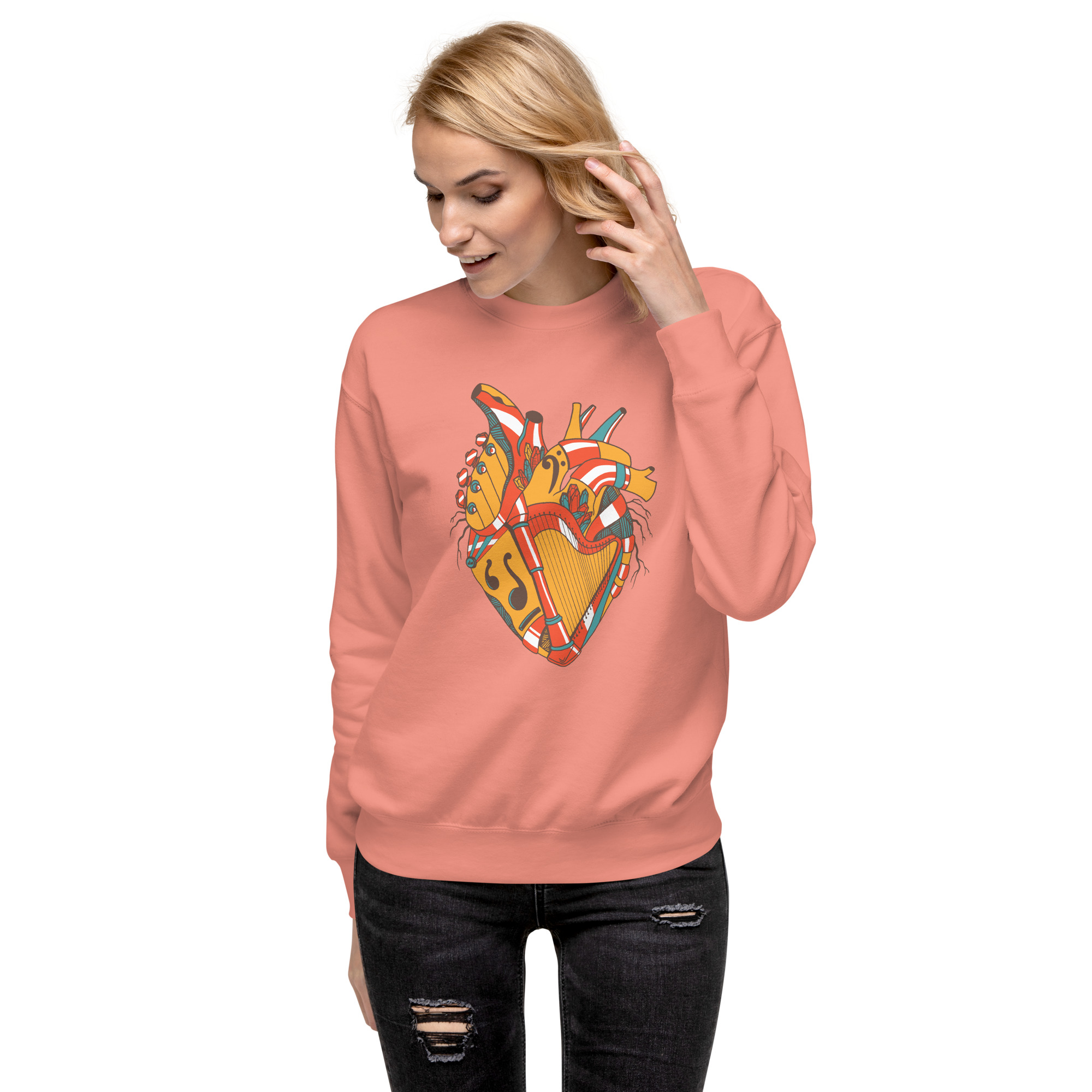 Cafe Musical Heart No. 2 - Human Heart Sweatshirt - Image 4