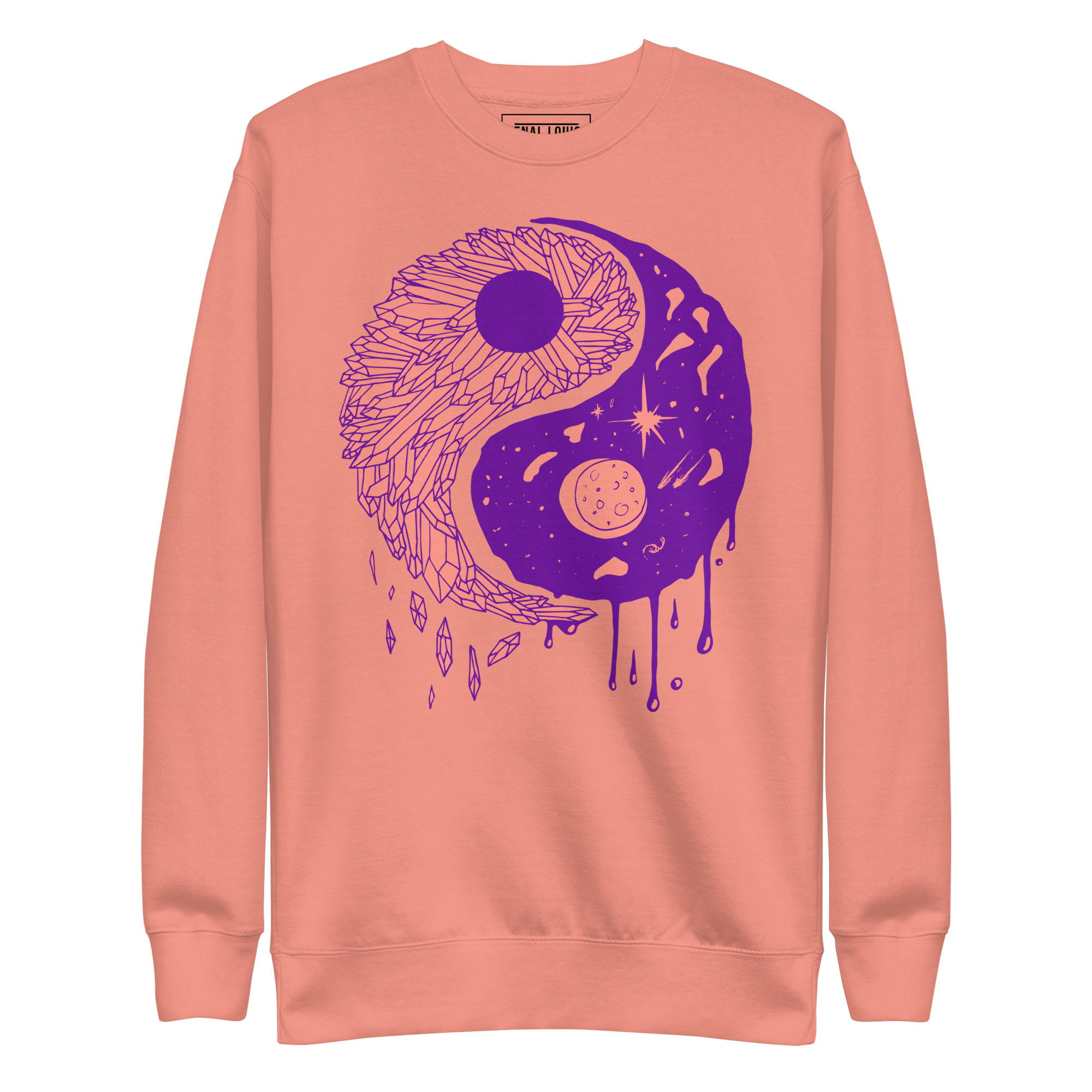 Violet Yin Yang Crystals and Night Sky - Yin Yang Sweatshirt - Image 7