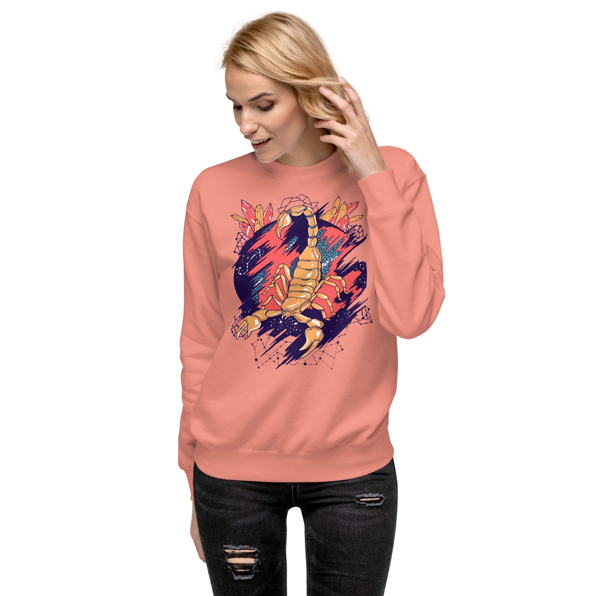 Retro Triadic Cosmic Scorpion - Scorpion Sweatshirt - Image 4