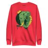 Elephant sweatshirt with a hand-drawn royal crown illustration by Kenal Louis, shown in bone and dusty rose crew neck styles