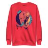 Elephant sweatshirt with a crowned elephant crown illustration by Kenal Louis, shown in bone and dusty rose crew neck styles