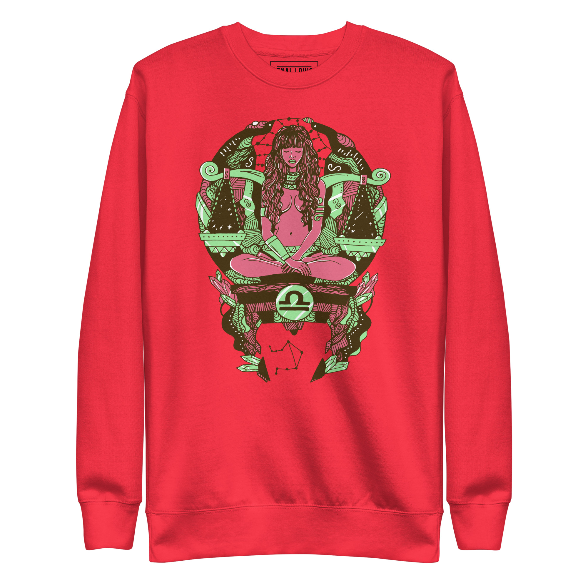 Pink and Green Libra Beauty - Libra Sweatshirt - Image 6