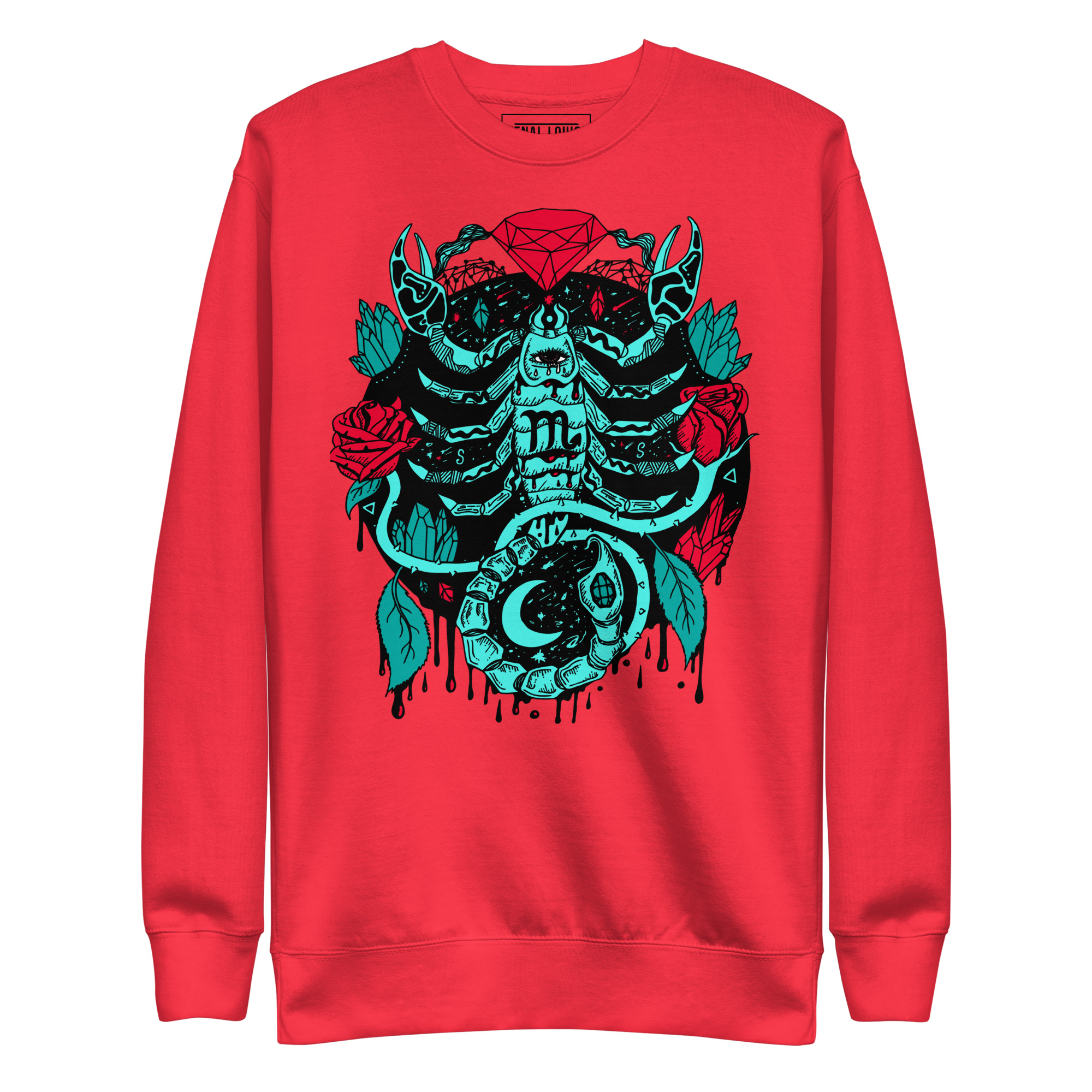 Turquoise Red Mystic Scorpio Zodiac - Scorpio Sweatshirt - Image 6