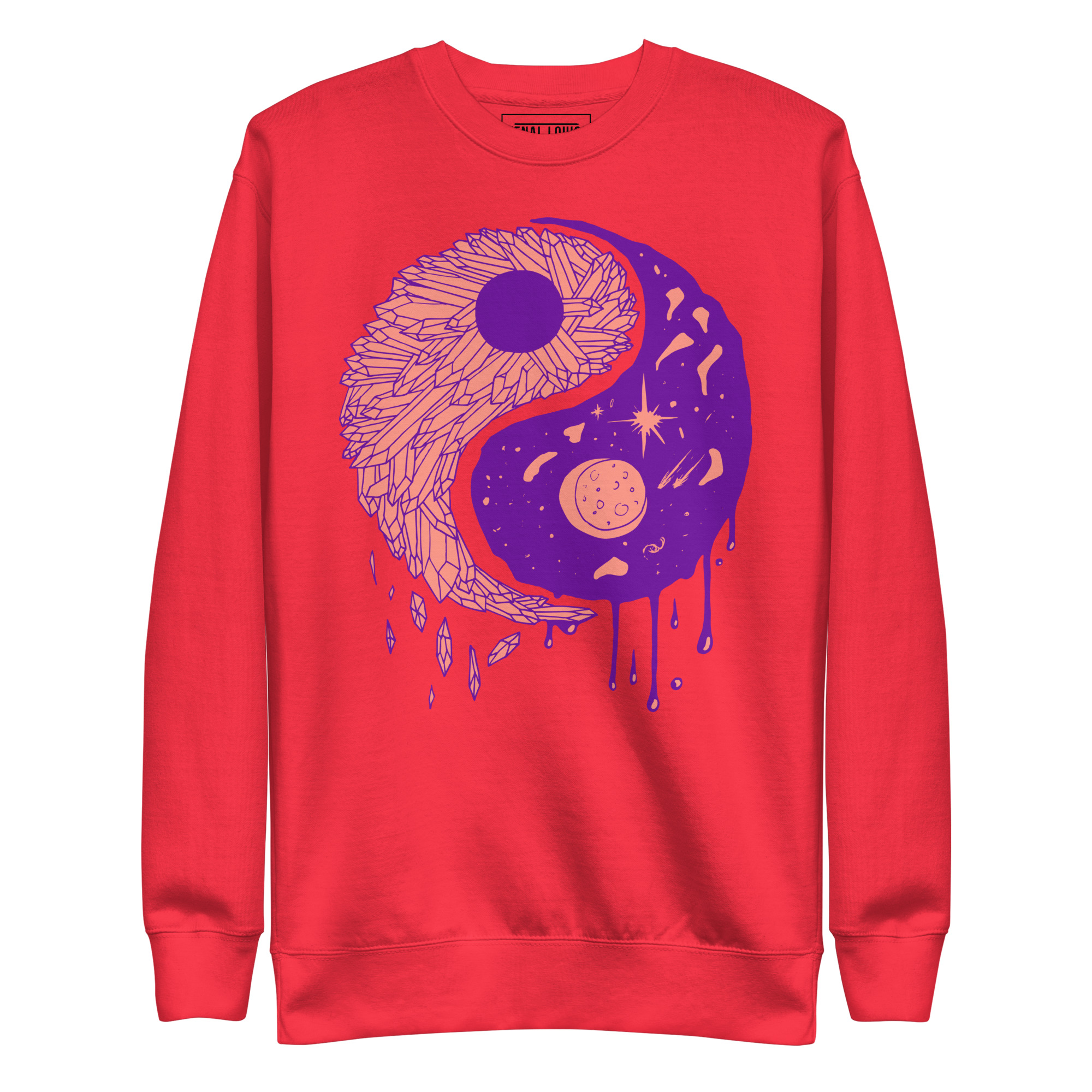 Violet Yin Yang Crystals and Night Sky - Yin Yang Sweatshirt - Image 6